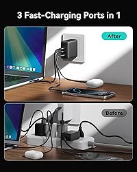 INIU USB C Charger Block, 3-Port 100W PD Fast