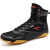 ASHION Men Wrestling Shoes Boxing Shoes High Top Fitness Sneakers Zero Drop Sole