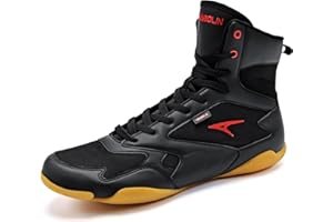 ASHION Men Wrestling Shoes Boxing Shoes High Top Fitness Sneakers Zero Drop Sole