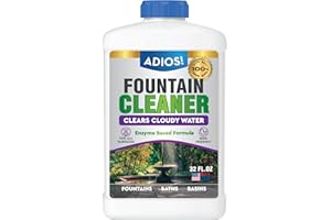 Adios! Fountain Cleaner and Clarifier for Outdoor and Indoor Fountains – Safe for Plastic, Metal, Glass and Stone (32oz)