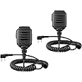 Retevis Walkie Talkie Speaker Mic,IP54 Waterproof Shoulder Mic, Compatible with RT68 RT22 RT21 H-777 RT86 RT27 RT85 RB26 RB45 BAOFENG UV-5R 888S 5RM Kenwood Samcom Arcshell Two Way Radios (2 Pack)