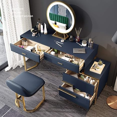 Zzazxb Wooden Dressing Table With Led Lights Children S Girls Dressing Table With 4 Drawers Dressing Table With Mirror Small Make Up Table 1 2m Amazon De Home Kitchen