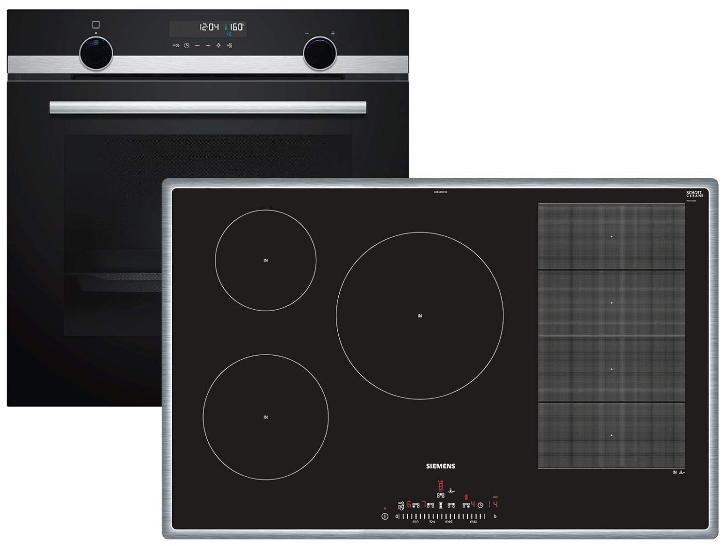 Induktionskochfeld EX845FVC1E Siemens PQ524VA01Z Set Pyrolyse Backofen HB578ABS0 Edelstahl