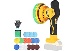 Cordless Car Buffer Compatible for Dewalt 20V MAX Battery, 6 Inch Car Waxer Kit with 9 mm Orbit Block & 8 Speed Control for C