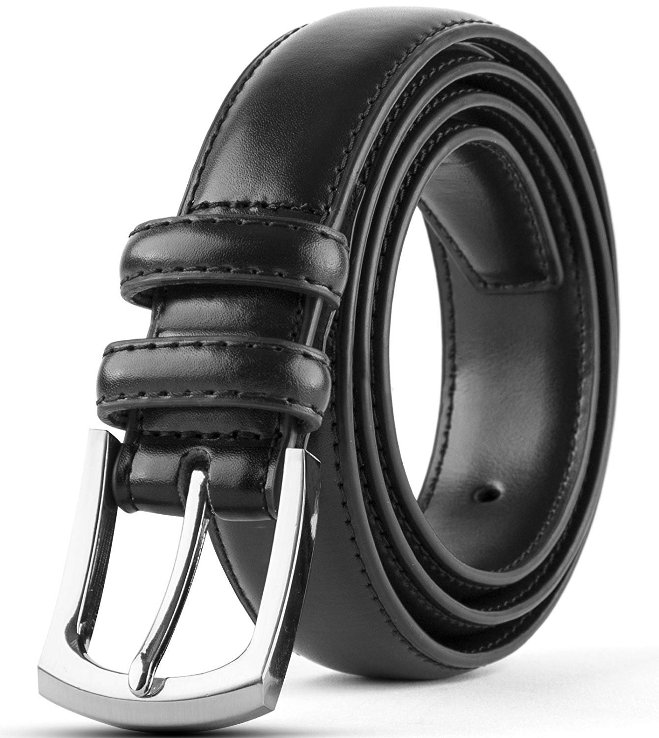 Men's Genuine Leather Dress Belt Classic Stitched Design 30mm 'ALL