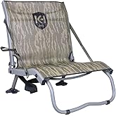Run N’ Gun Ground Lounge Portable Hunting Chair, Ultra-Light 7.75 lb Hunting Chair, Adjustable Contoured Mesh Backrest, Low-Profile Legs & Wide Pivoting Feet for Stable, Comfortable Hunts