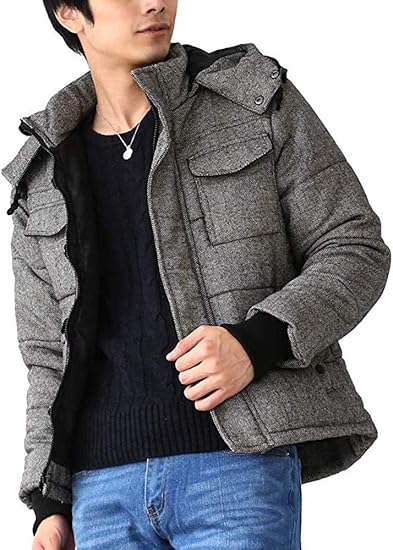 Amazon アーケード Arcade 中綿 ダウンジャケット メンズ アウター ブルゾン 秋冬 2way ツイード中綿ジャケット コート ジャケット 通販