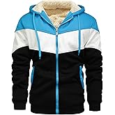 AIELVIN Men's Winter Fleece Thermal Jackets for Men Sherpa Lined Hoodies Warm Thick Jacket Outerwear