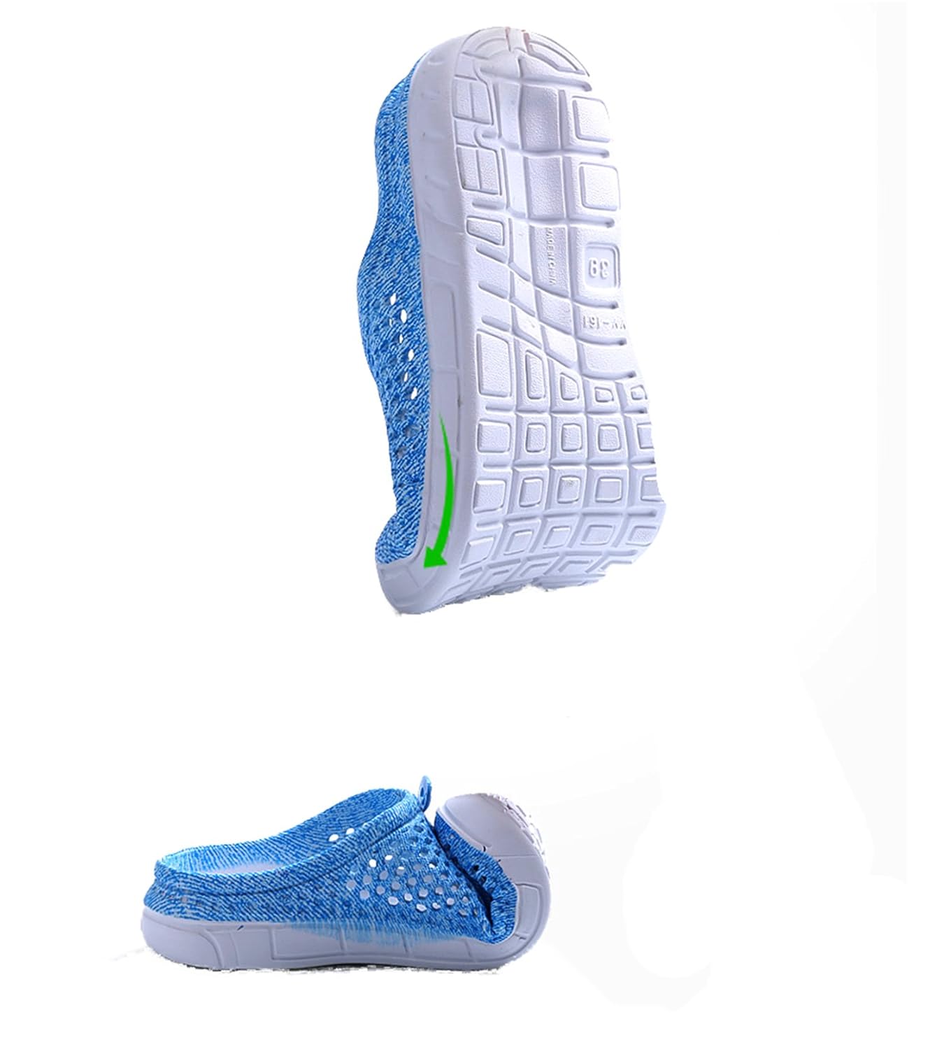 di grazia girls/women breathable clog style fashion sandals (sea blue, blue-rubber-flats-39)