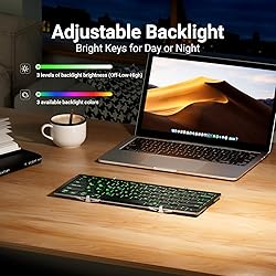 iClever Backlit Foldable Keyboard, BK05 Wireless