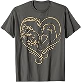 Girl Horse-Shirt Live Love and Ride Women Horseback Riding T-Shirt