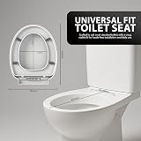 ZENO Oval Soft Close Toilet Seat Quick Release Metal Hinges Easy Clean White UF view 4