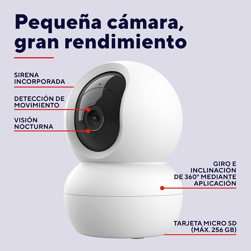 SMARTCAM-2800 Câmara de Vigilância WiFi Interior 360°, Branca