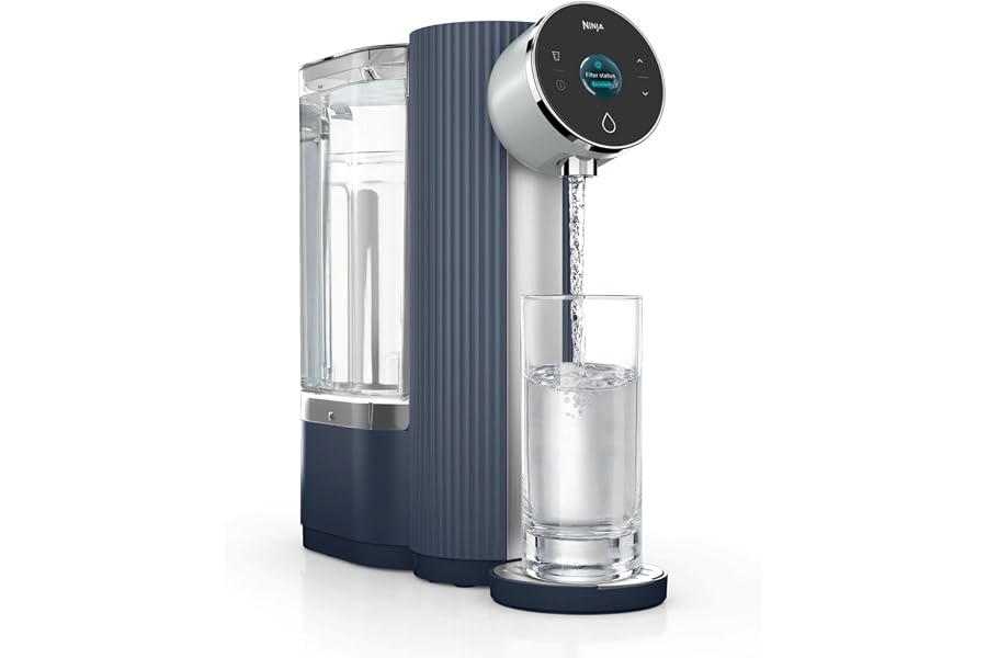 Ninja HydraSense™ Intelligent Water Filtration System, WF1001 | Midnight Blue, Filters 80+ contaminants, Personalized Filter Life Tracking, No Installation Required, Includes 6-Month Filter