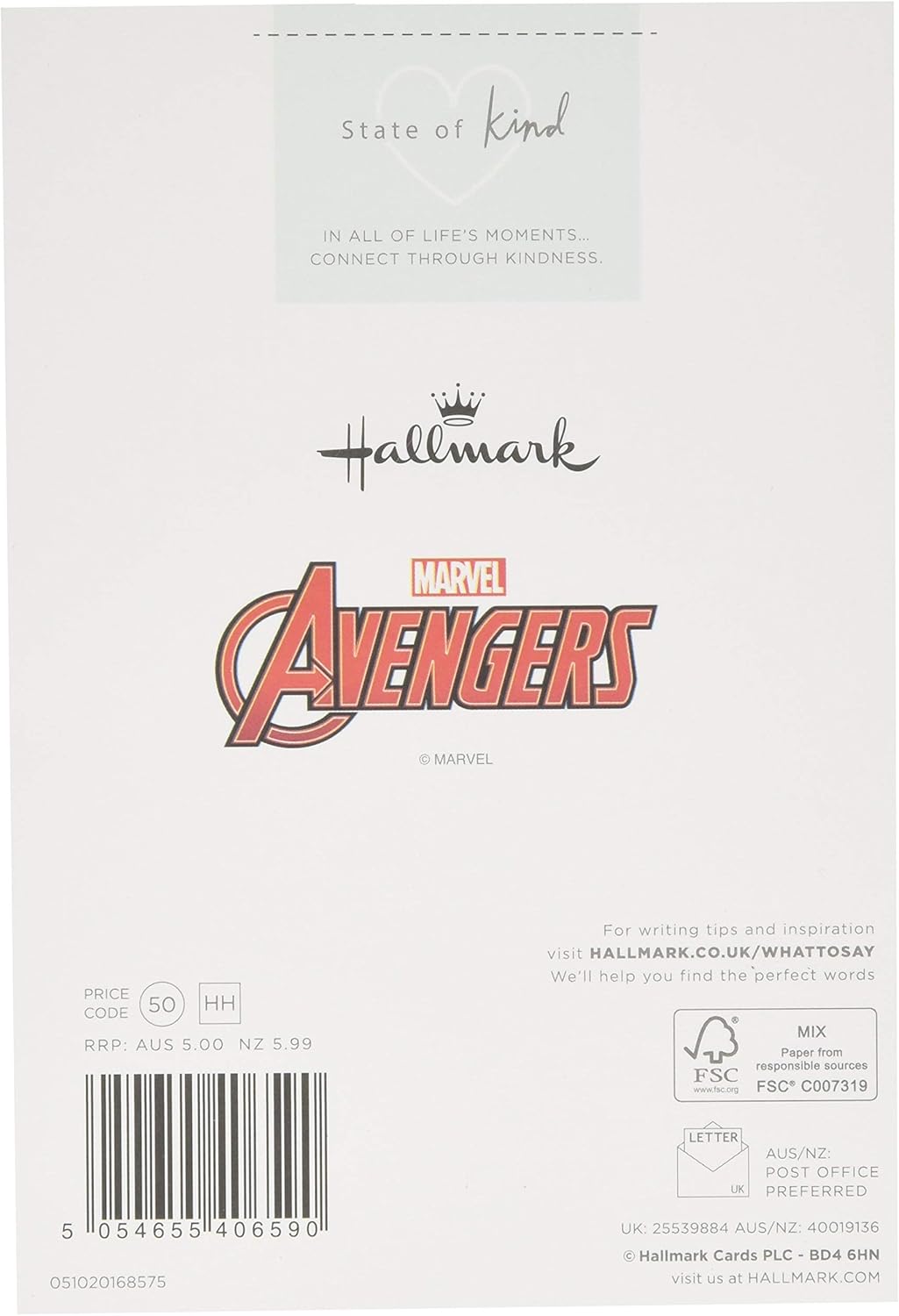 Hallmark General Affirmation/Support Card - Fun, Marvel's Avengers 'State of Kind' Design - Image 3