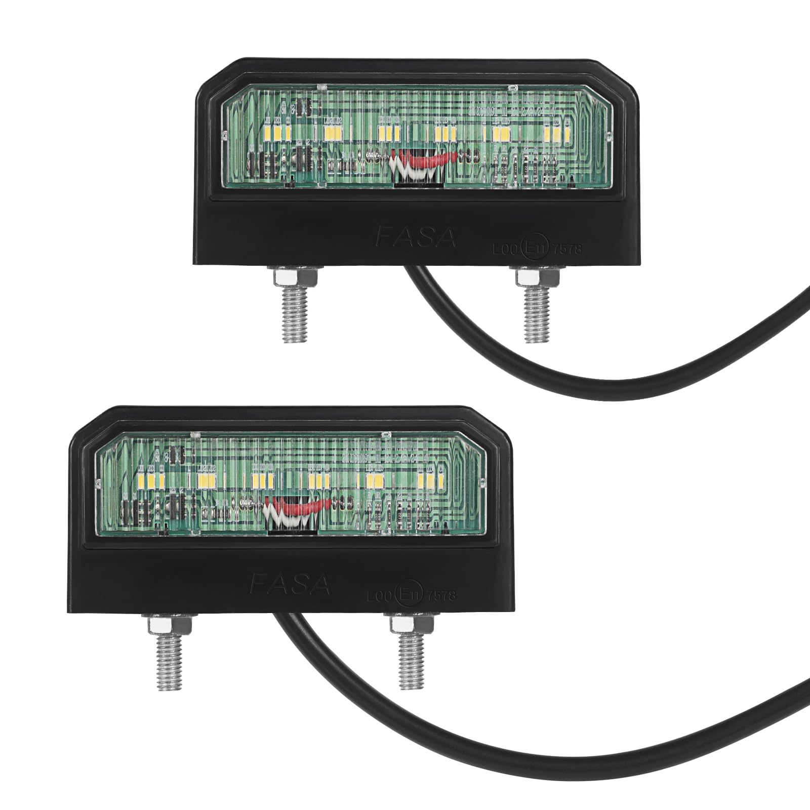 AOHEWEI 2 x LED License Number Plate Lights Rear License Plate Lamps 12~24V Waterproof Perfect for Car Trailer Truck Lorry or Boat