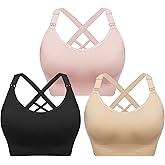 Angelhood Nursing Bras for Breastfeeding, Seamless Nursing Sports Bra Support Yoga Maternity Bras Pregnancy Sleep Bralette