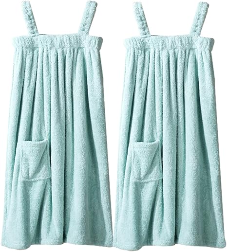 Amazon Co Jp Originlife オリジンライフ ラップタオル マイクロファイバー パステルグリーン 2枚セット ワンピース型 もこもこ レディース 速乾 服 ファッション小物
