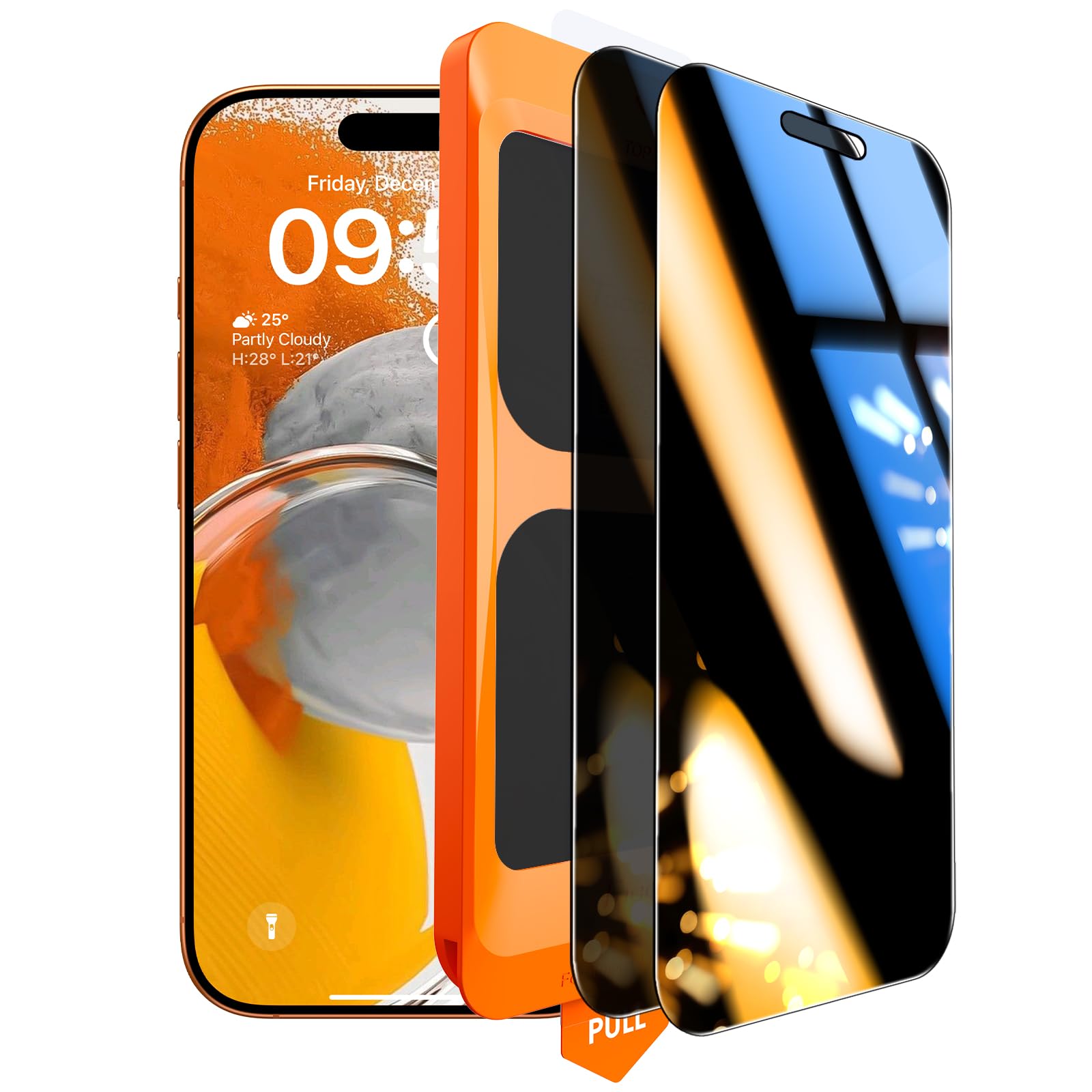 TOCOL for iPhone 17 Pro Max / 16 Pro Max Privacy Screen Protector 6.9-Inch, True 25°Anti Spy, Instant Installation, Full Coverage Protection, Tempered Glass Shatterproof, Case Friendly, 2 Pack