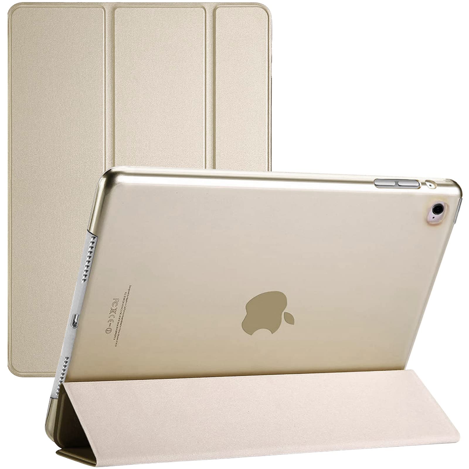TechDealsUK iPad 9.7 5th/6th Gen Smart Case - Compatible with iPad Air 1st, iPad Air 2nd, iPad 5th, and iPad 6th Generation - Stand Cover with Magnetic Wake/Sleep (Gold)