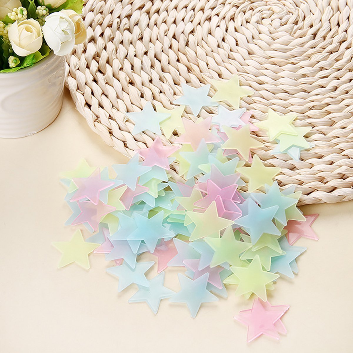 Luminous Sticker Glow in Dark 275 pcs Fluorescent Easy Peel and Stick Stars Meteors Moons Clouds for Wall and Ceiling of Baby Kids Room