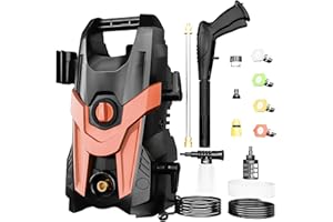 FOTING 2024 Upgraded Electric Pressure Washer 4200 PSI 2.8 GPM Power Washer with Extra Hose, 23ft Hose 35ft Power Cord, 4 Nozzle and Detergent Tank for Cars, Fences, Patio