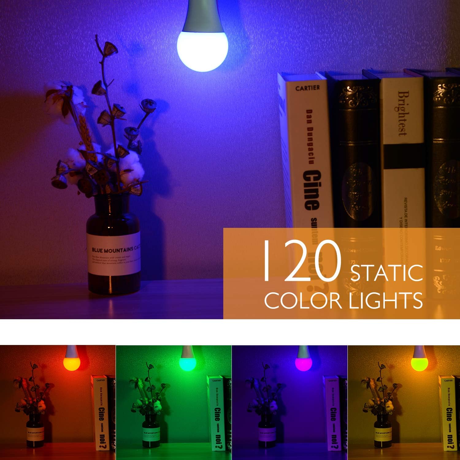 Sunnest 120 Colors LED Light Bulb, Dimmable E26 LED Light Bulb, 10W RGBW Color Changing Light Bulb with Remote Control, Decorative Lights, Mood Light Bulb, Great for Home Decor, Stage, Party and More - - 