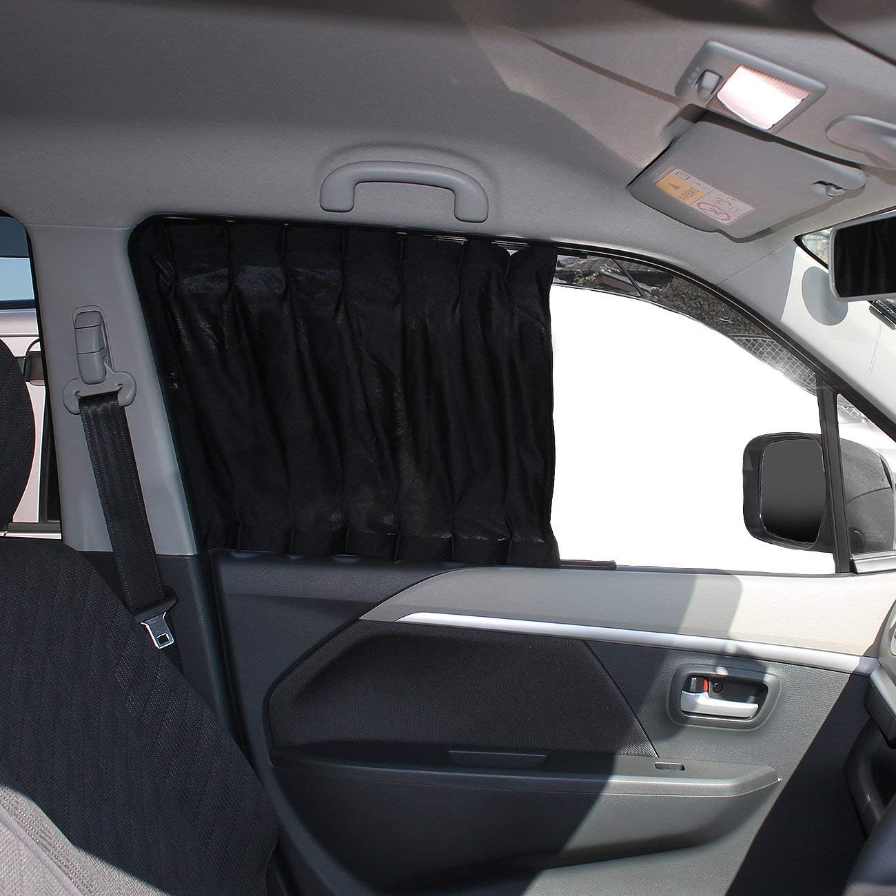 Amazon デイズ カーテン フロントカーテン 車 遮光 車中泊 フロントサイド ブラック 日よけ カーテン 車 バイク