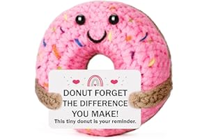 BuiltFit Appreciation Retirement Gifts for Woman - Crochet Donut Thank You Gift Women Men Teacher Boss Lady Coworker Employee Birthday Funny Gag Christmas Stocking Stuffers White Elephant Gifts