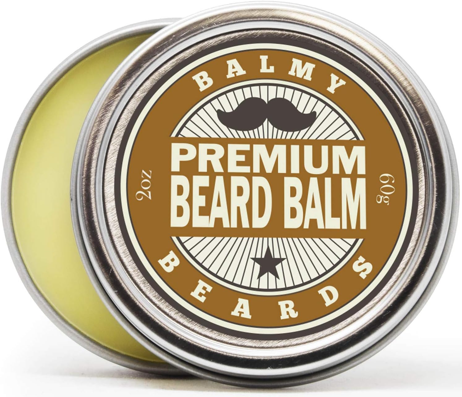 Balmy Beards Best Premium Beard Balm and Leave In Conditioner and Wax - All Natural Organic Beard and Mustache Softener - Styles, Strengthens and aids Hair Growth (Cedarwood)