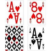 ooelyy 2 Pack Elite Low Vision Playing Cards, Large Print Playing Cards | Easy-to-read Deck of Cards for Seniors &amp; Visually Impaired, Large Font Poker Cards