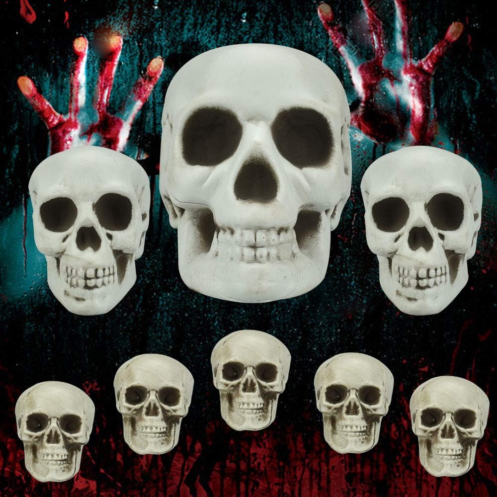 3 Grossen Lytivagen 8 Stuck Halloween Schadel Kopf Kunststoff Totenkopf Realistische Skelett Kopf Mini Totenkopf Deko Kleine Menschlichen Schadel Modell Fur Halloween Karneval Party Dekoration