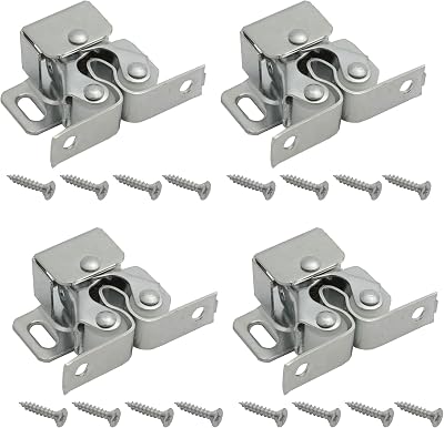 Harmac House 4x Double Roller Cabinet Door Catches Latches Bronze Silver
