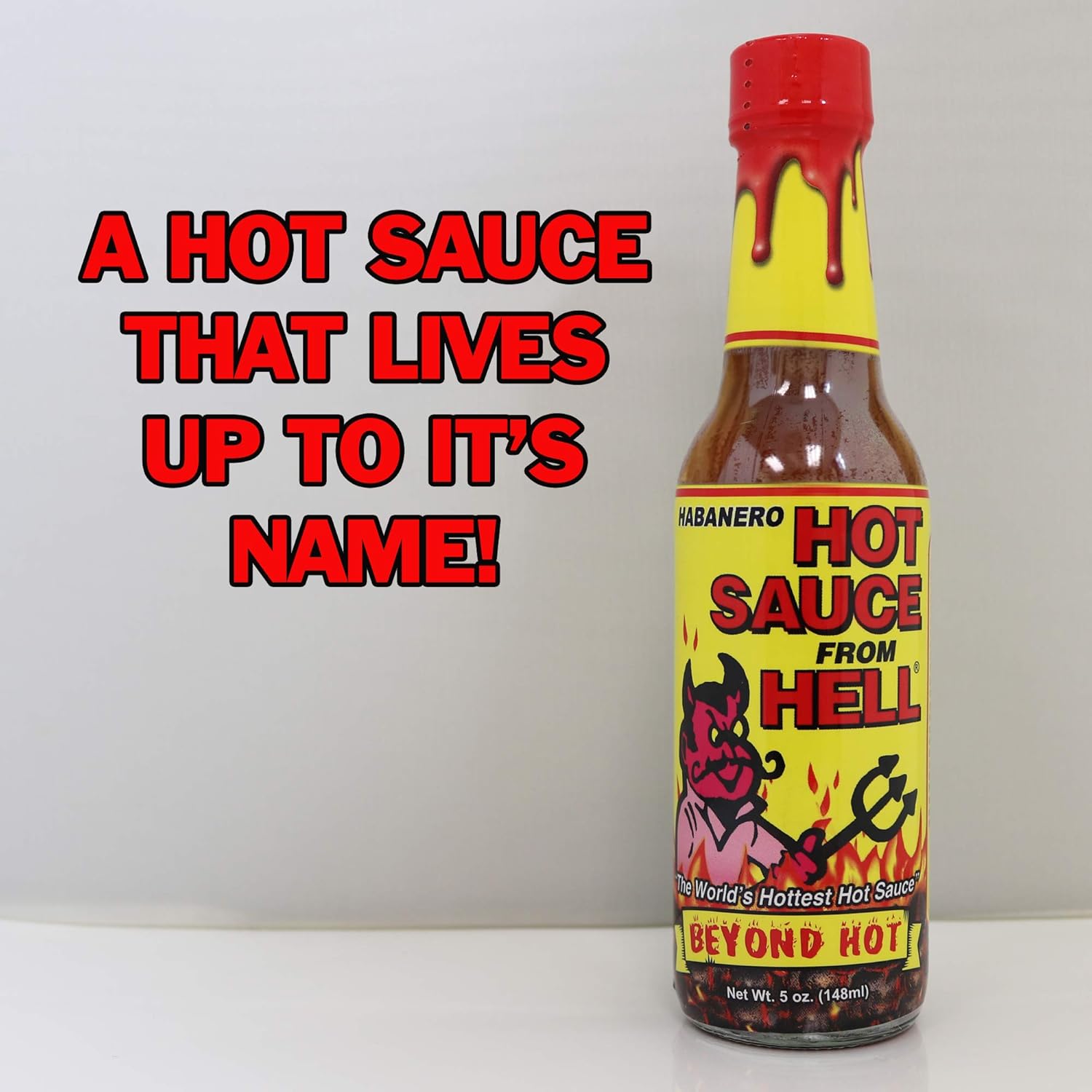 Habanero Spicy Hot Sauce From Hell 5 Oz Premium Gourmet Spicy Hot Habanero Sauce For Buffalo Wings Steaks And Chili Warning Try If You Dare