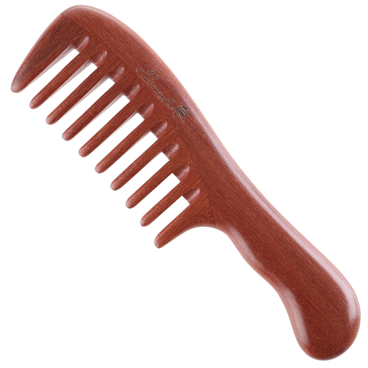 Breezelike Wooden Wide Tooth Comb with Premium Gift Box No