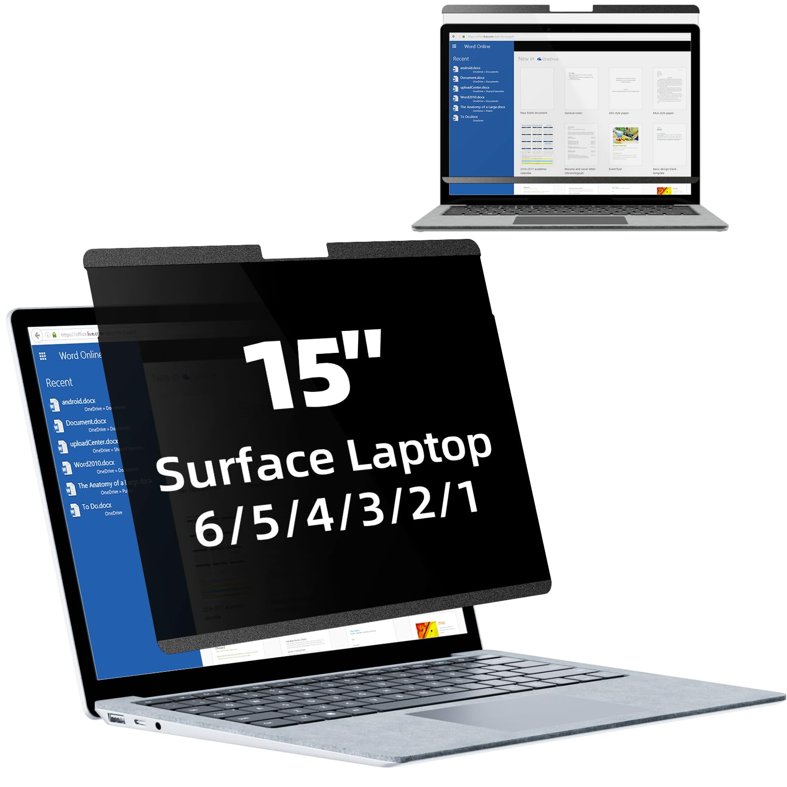 Photo 1 of Mamol Magnetic Privacy Screen for 15 inch Surface Laptop 5/4/3/2/1, Removable Anti Spy Glare Blue Light Filter, Microsoft Surface Laptop Privacy Screen Protector 15 in