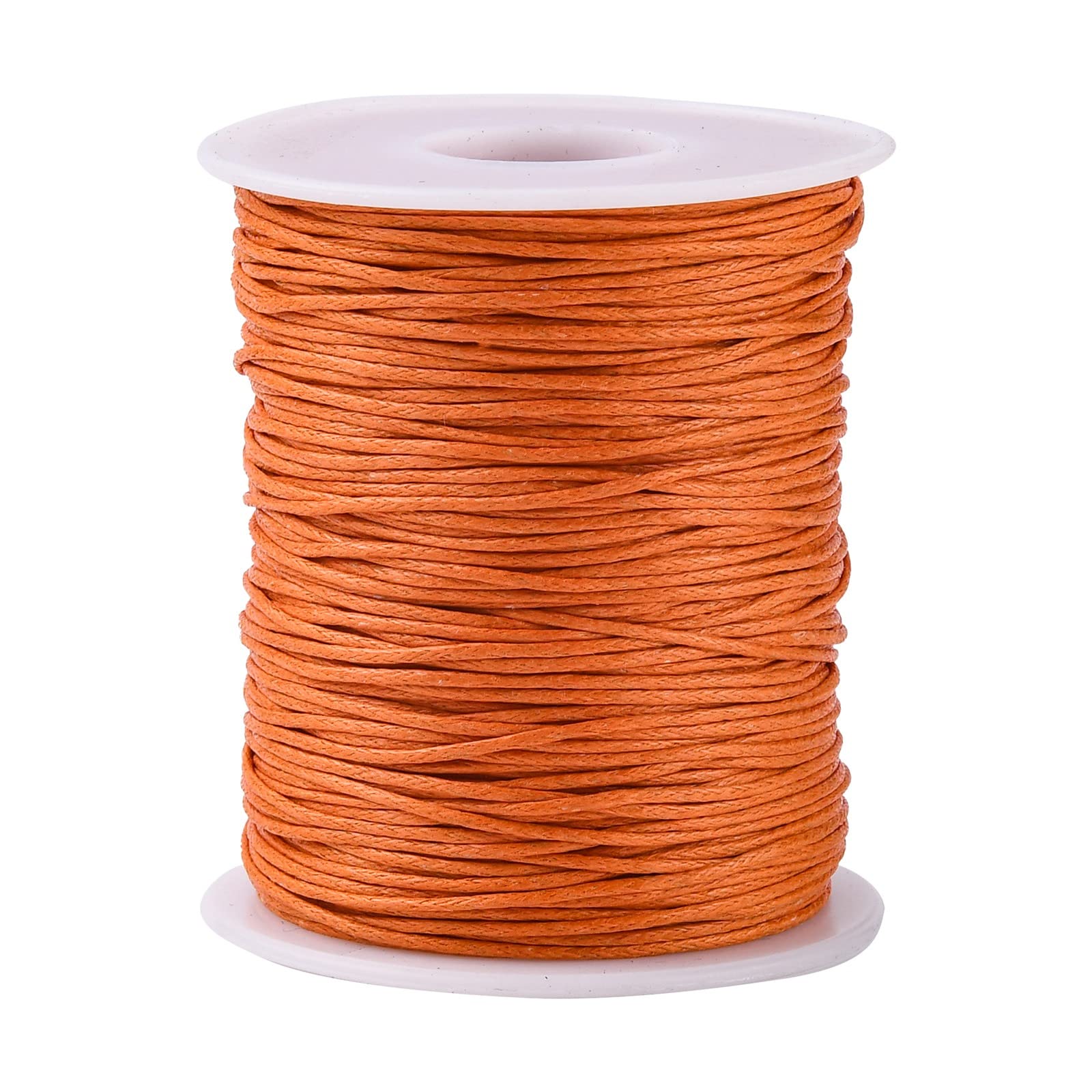 UR URLIFEHALL 100 Yards Dark Orange 1mm Waxed Cotton Cord Macrame Waxed Beading Thread String for Bracelet Necklace Jewellery Beading Crafting