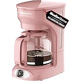 MÜELLERHOME 12-Cup Coffee Maker - Borosilicate Carafe, Auto-Off, Reusable Filter, Anti-Drip, Keep-Warm Function, Pink