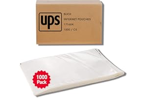 1000 Pack 6.5"x10" UPS Shipping Label Sleeves – Clear Self-Adhesive Packing Slip Pouches, Waterproof Packing List Envelopes –