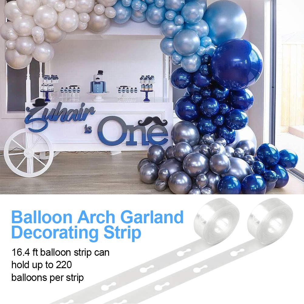 SENWOW Balloon Decorating Strip Kit for Arch Garland 32Ft Balloon Tape Strip, 2 Pcs Tying Tool, 200 Dot Glue, 20 Flower Clip for Party Wedding Birthday Xmas Baby Shower DIY