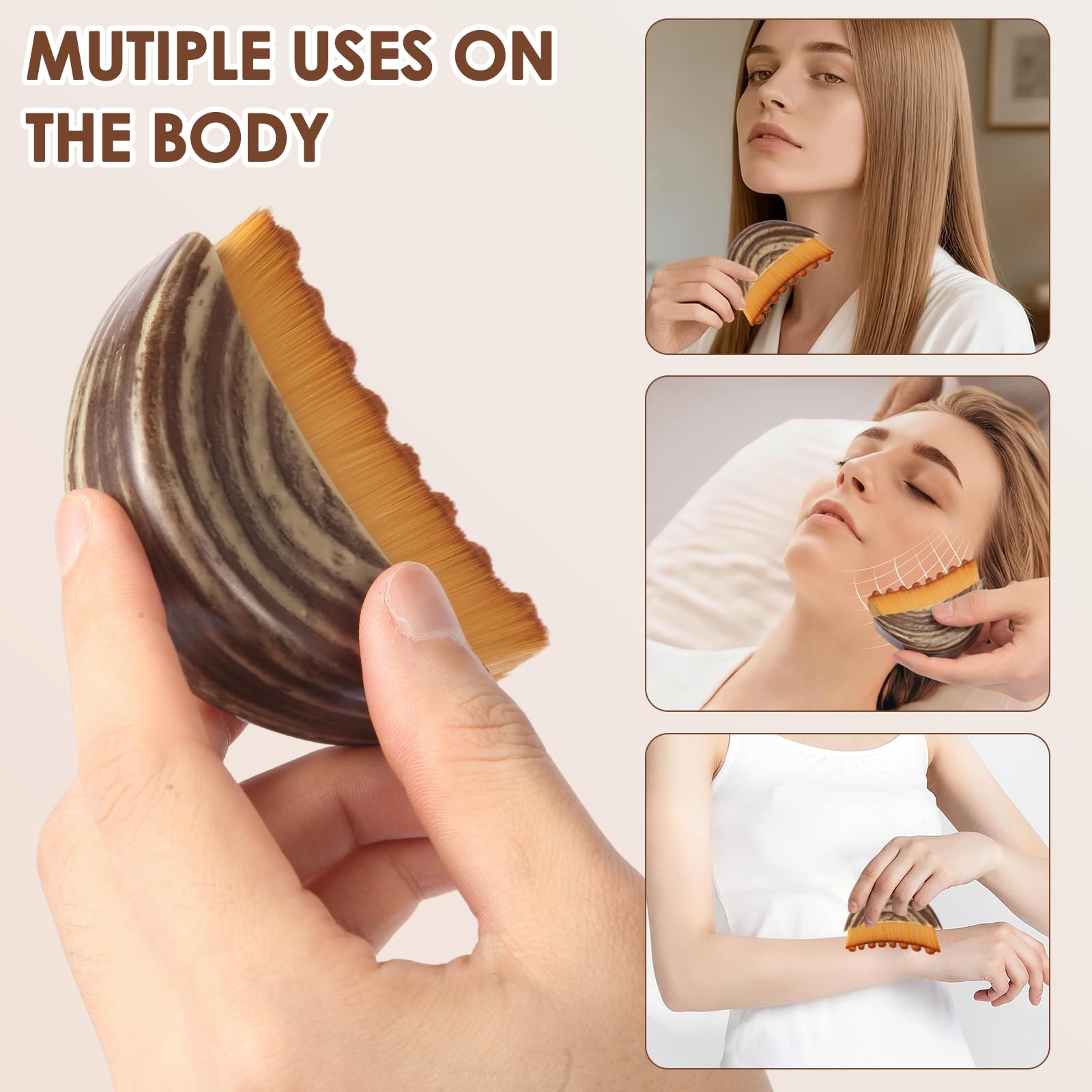 2 PCS Lymphatic Contour Face Brush, Loving Care Massager, Tightening & Lifting Lymphatic Drainage Face Brush, Relexing Facial Brush