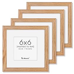 6x6 Picture Frames, Solid White Oak Wood Frame 6 x