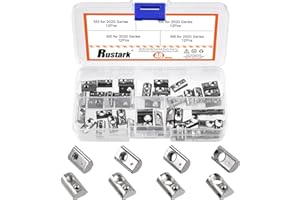 Rustark 48pcs 4 Sizes Carbon Steel Roll in T-Nuts Metric T-Nut with Ball Spring Roll Ball Elastic Nuts T Slot Nuts T Spring Nuts for 2020 Series Aluminum Extrusion Profile Rail 3D Printer CNC Router