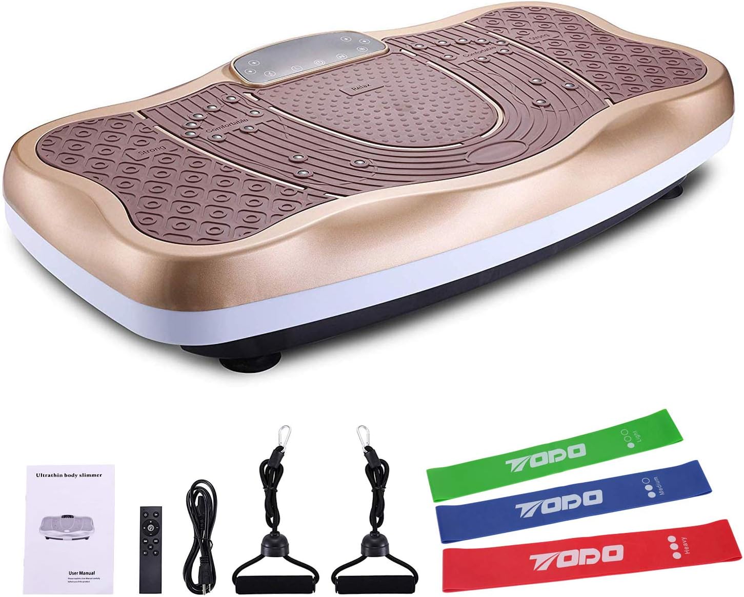 iHomey Vibration Platform Power Plate Crazy Fit Workout Machine - Fitness at Home/Balance Training/Stretching Exercise/Bluetooth Music/Resistance Bands
