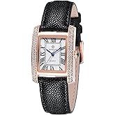 CARLIEN Luxury Square Dress Ladies Quartz Watch for Women Roman Dial Diamond Leather Strap Wrist Watch