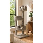 New Cat Condos Real Wood and Carpeted Cat Tree, Speckled