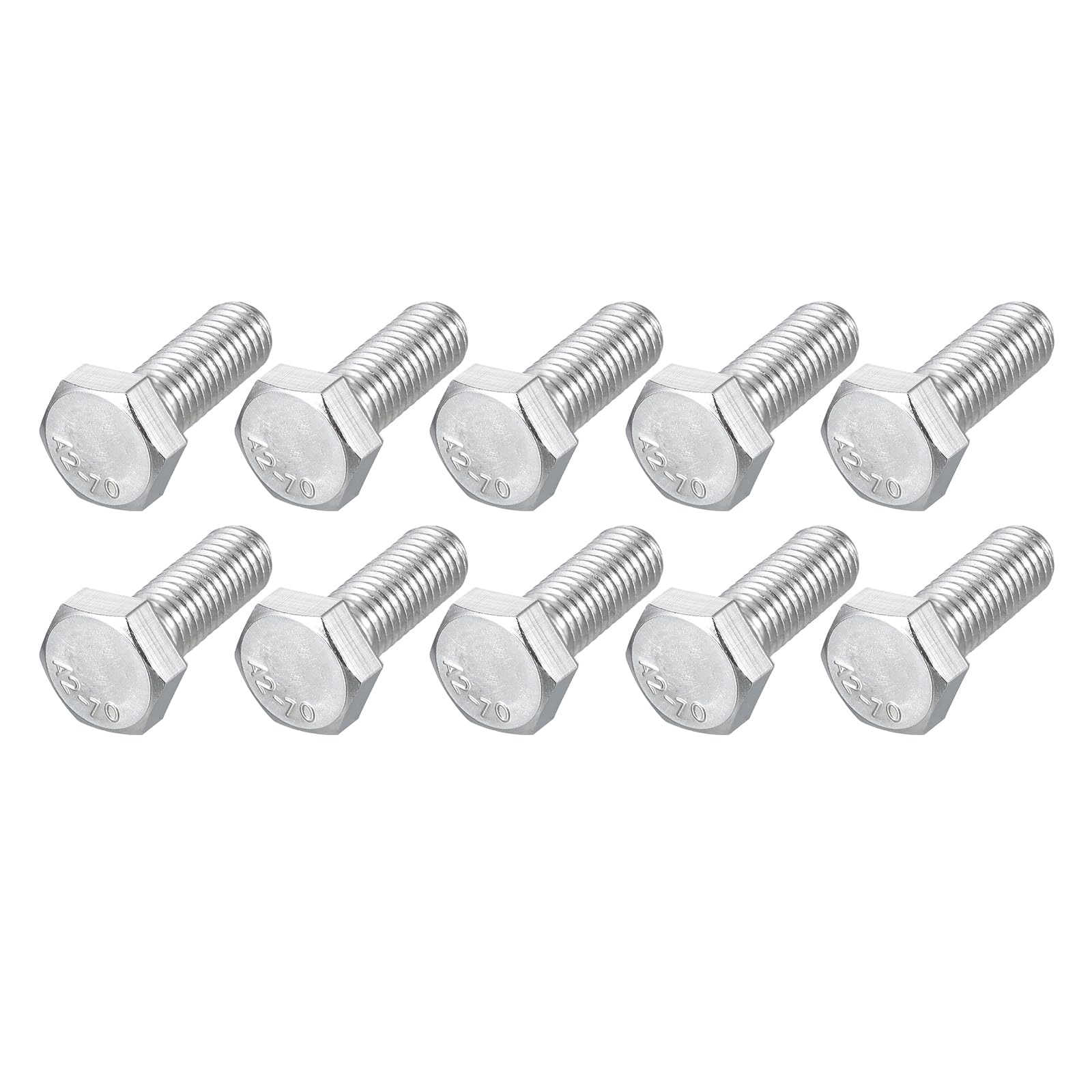 METALLIXITY Hex Bolts (M8-1.25x22mm) 20Pcs, 304 Stainless Steel Coarse Fully Threaded Hex Head Screw Bolt Machine Screws - for Furniture Repair, Silver