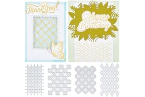 INFUNLY 4pcs Background Hot Foil Plate Metal Plaid Glimmer Hot Foil Plate for Embossing Scrapbooking Decor Greeting Cards Making