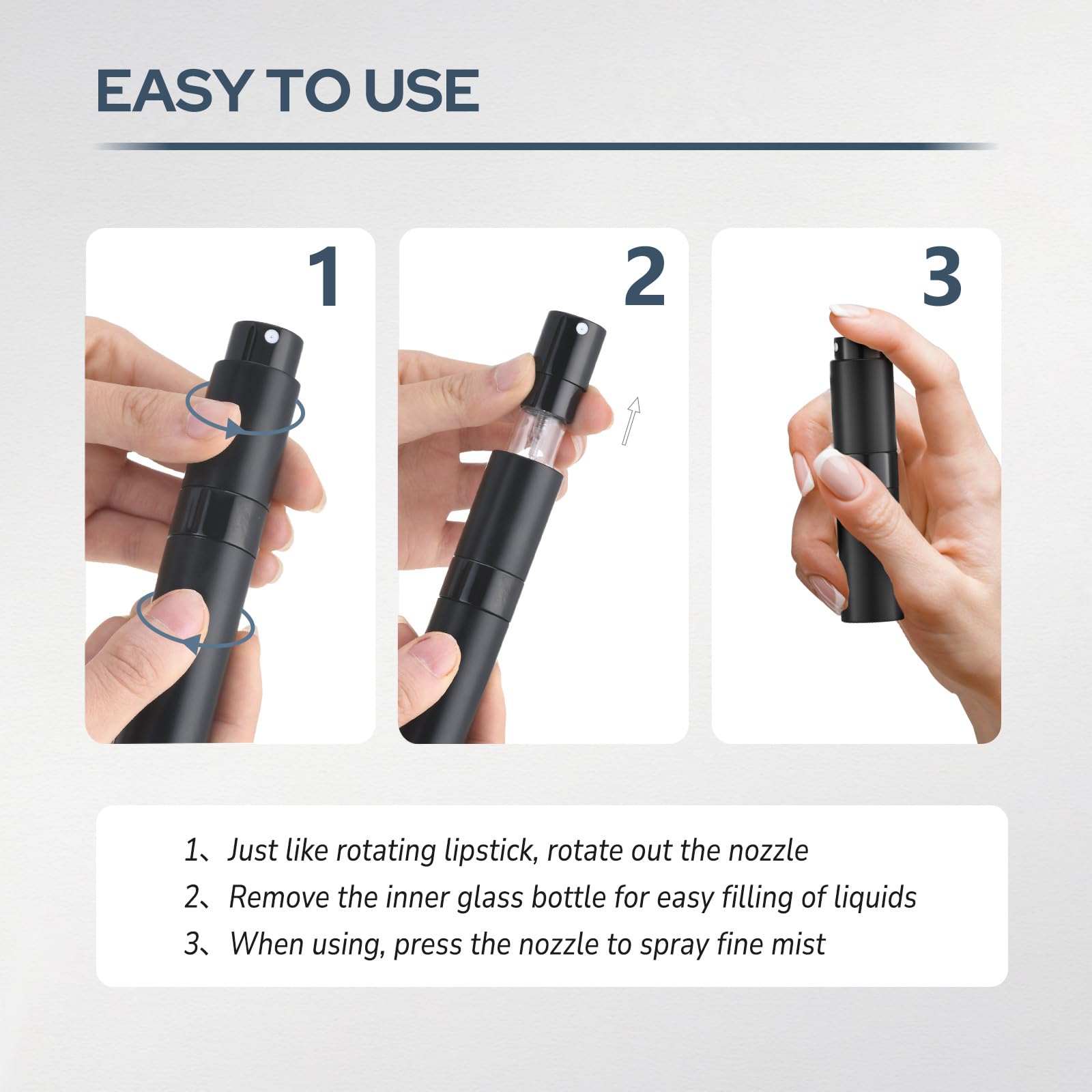 Perfume Atomizer Travel Bottle Refillable: Cologne Sprayer Portable for Men - Mini Spray Empty for Refill - 8ml Small Size Blue