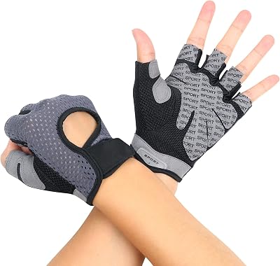 flintronic Gym Gloves Breathable Training Gloves with Silicone Pad